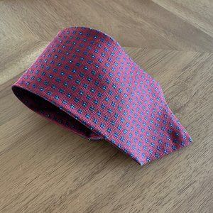 Jos A Banks Mens 100% Silk Tie Red Blue Made‎ in the USA